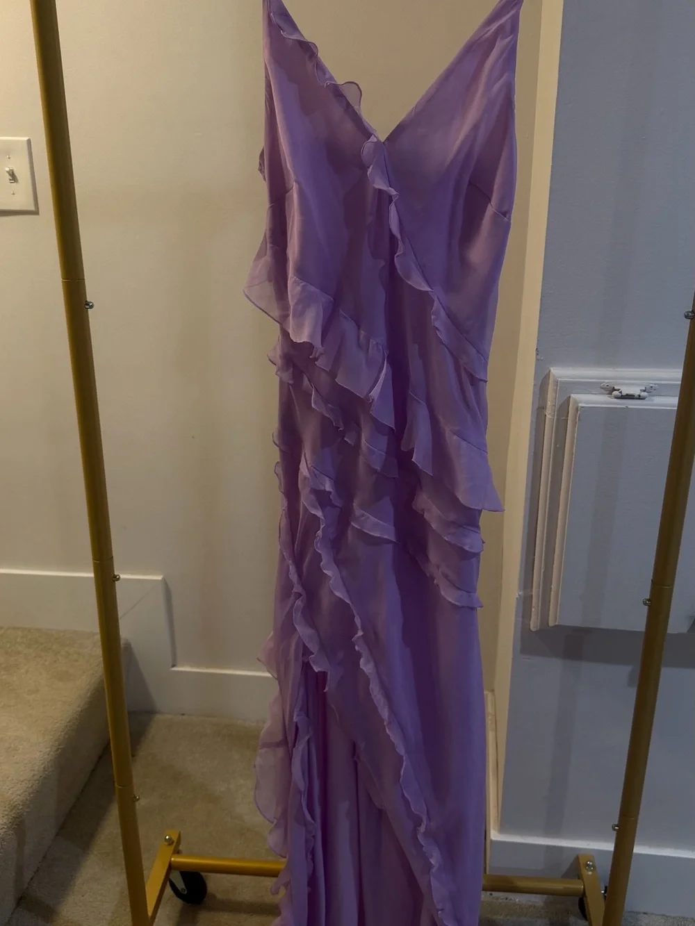 Abercrombie Lavender Ruffle Slip Maxi Dress - Women
